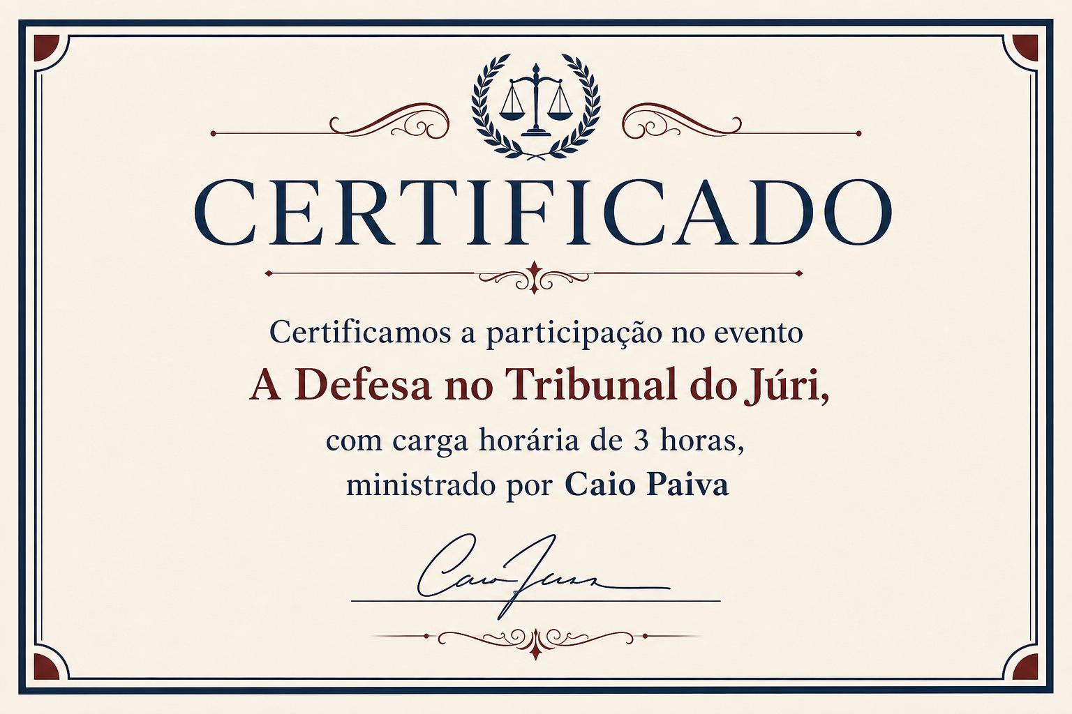 Certificado do evento